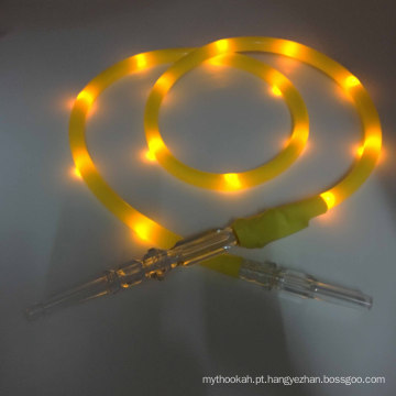 Mais recente 1.8m amarelo LED lanterna Silicone Hookah Shisha Mangueira (ES-HH-015-3)